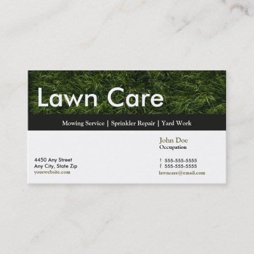 Lawn Service Business Card Appointment Card