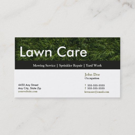 Customizable Lawn Service Business Card Appointment Card