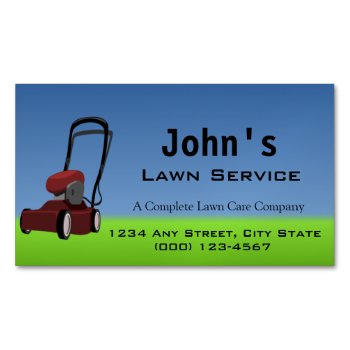 Lawn Service Business Card Magnet by Iggys_World at Zazzle
