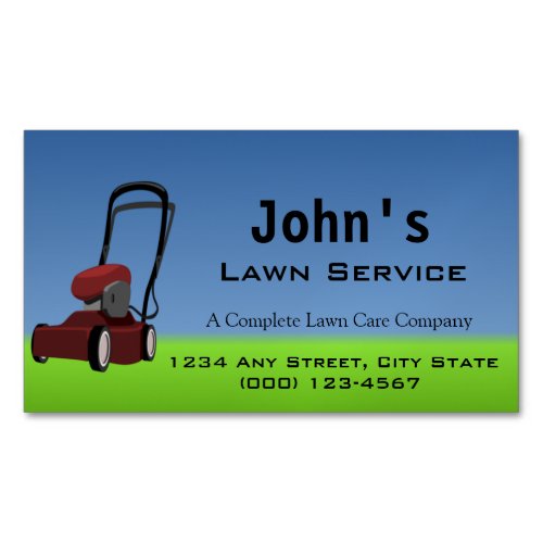 Lawn Service Business Card Magnet