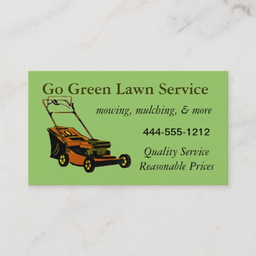 Lawn Service Business Card with mower customizable