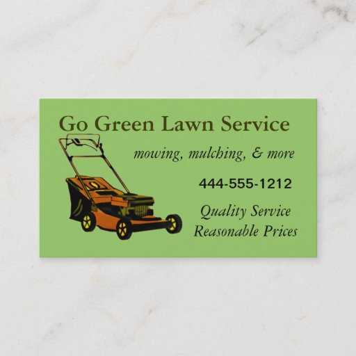 Customizable Lawn Service Business Card with mower customizable