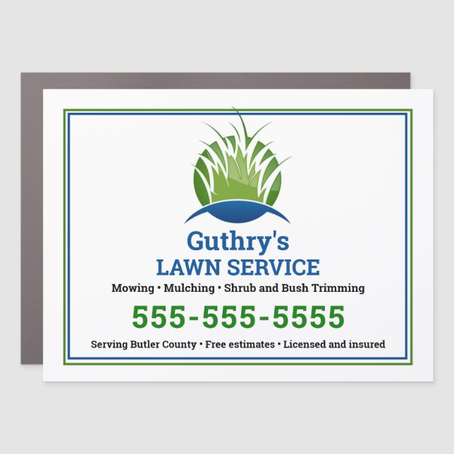 Lawn Service Car Magnet (Front)