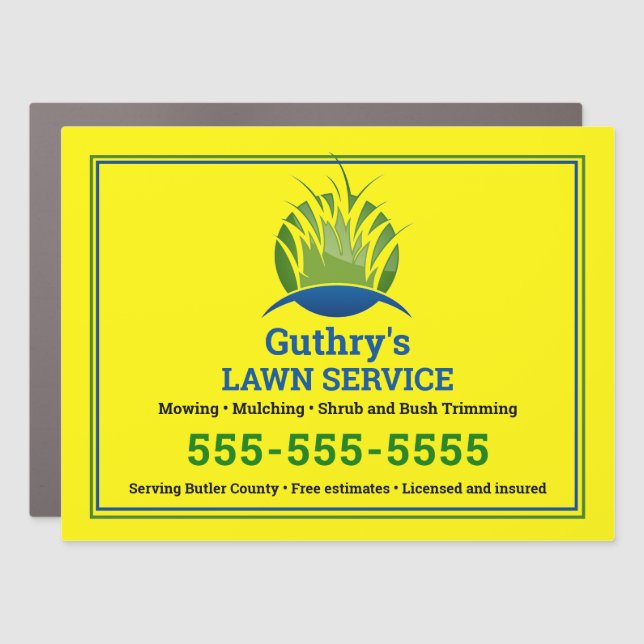 Lawn Service Car Magnet (Front)