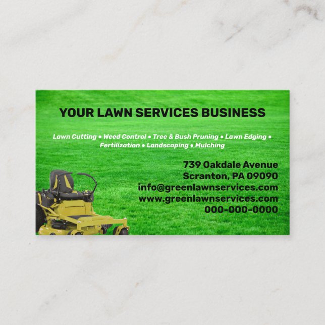 Lawn Service Company  Business Card (Front)