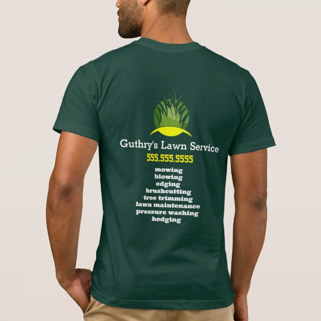 Lawn Service Company / Landscaping T-Shirt (Back)