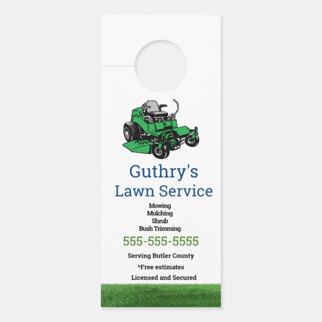 Lawn Service Door Hanger (Front)
