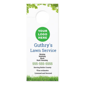 Lawn Service Door Hanger with custom logo