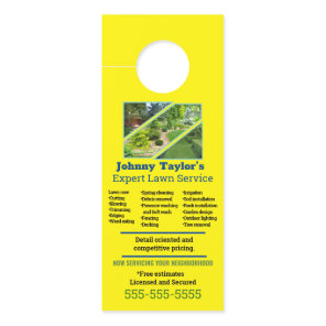 Lawn Service Door Hanger with photo