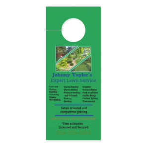 Lawn Service Door Hanger with photo