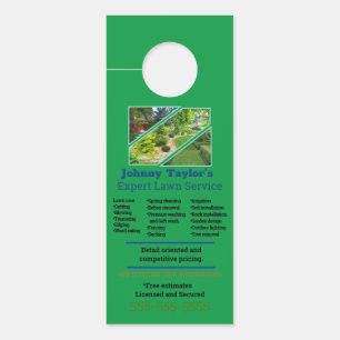 Lawn Service Door Hanger with photo