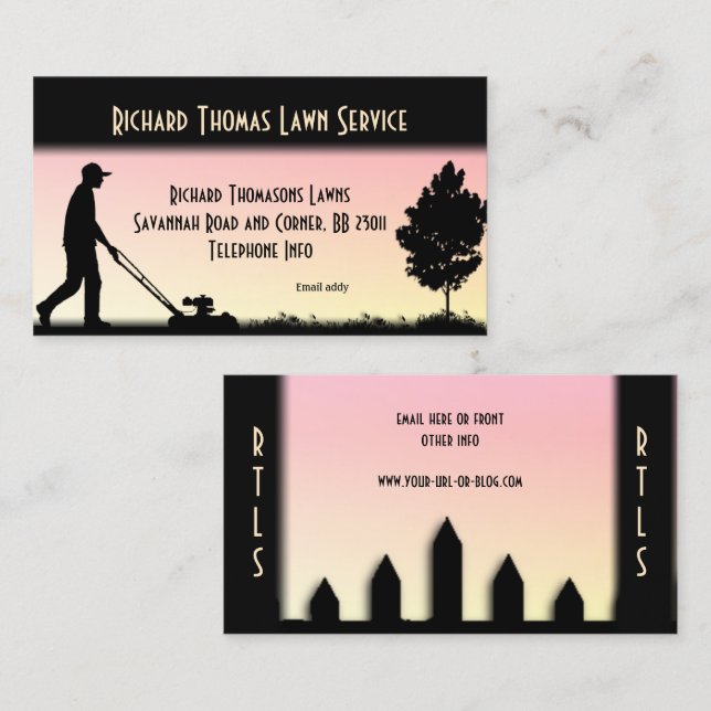 Lawn Service Double Sided Design Business Card (Front/Back)