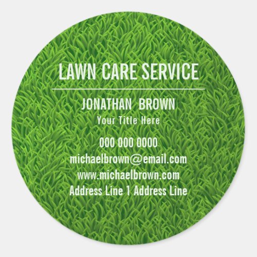 Lawn service garden mowing grass classic round sticker
