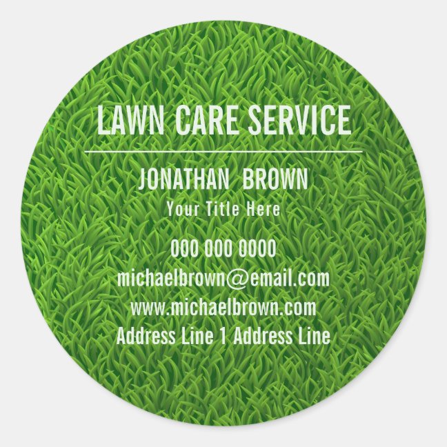 Lawn service garden mowing grass classic round sticker
