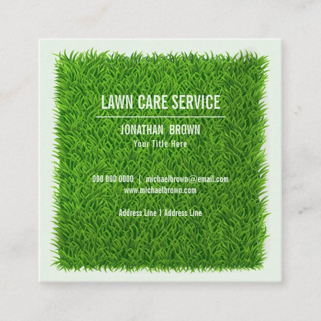 Lawn service garden square business card