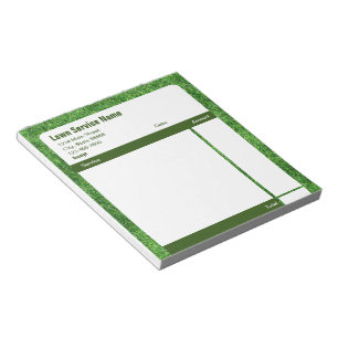 Lawn Service Green Business Sales Receipt Notepad