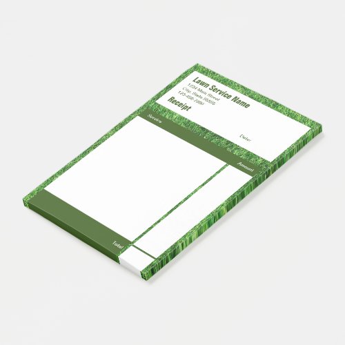 Lawn Service Green Business Sales Receipt Post-it Notes
