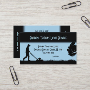 Lawn Service Landscape Blue Business Card