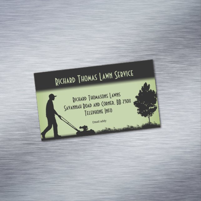 Lawn Service Landscape Magnetic Business Card Magnet (In Situ)