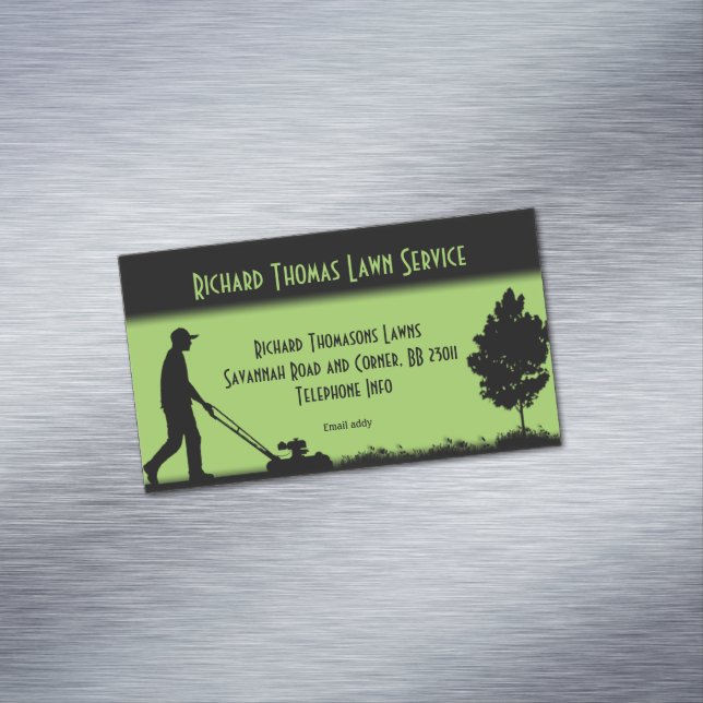 Lawn Service Landscape Magnetic Business Card Magnet (In Situ)