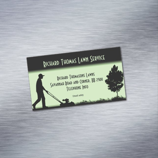 Lawn Service Landscape Magnetic Business Card Magnet (In Situ)