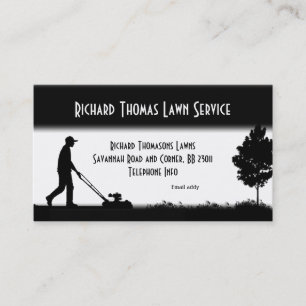 Lawn Service Landscape White Business Card