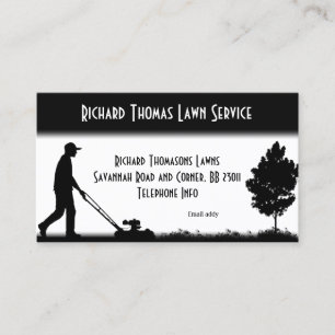 Lawn Service Landscape White Business Card