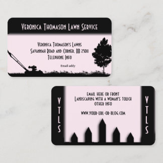 Lawn Service Landscape with a Woman's Touch Business Card