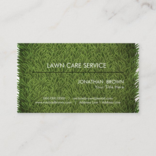 Lawn Service old grass Mowing Business Card (Front)