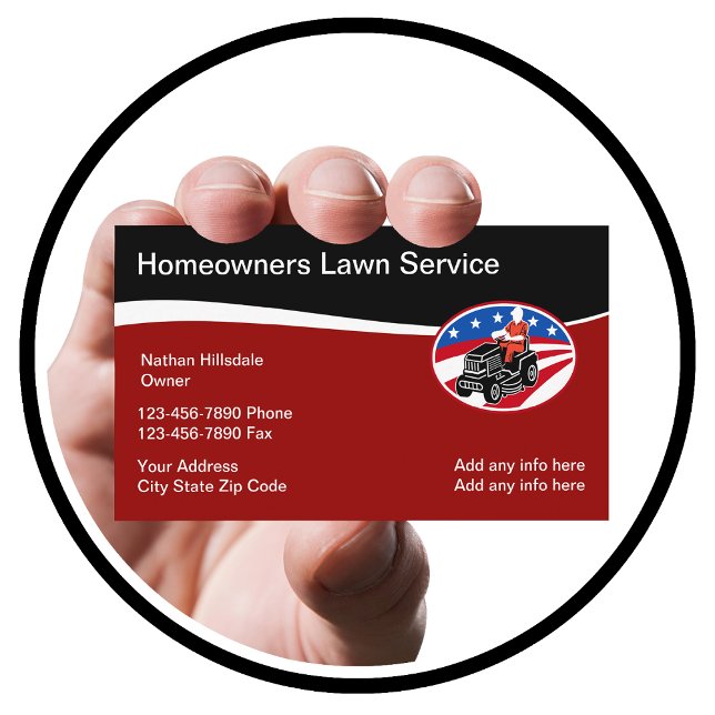Lawn Service Retro Theme Business Card (Creator Uploaded)