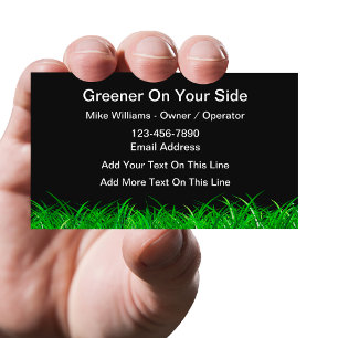 Lawn Service Simple Business Card Grass