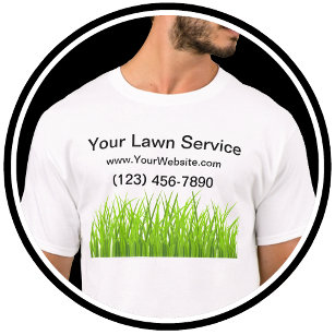 Custom Printed Mowing Services Work Shirts