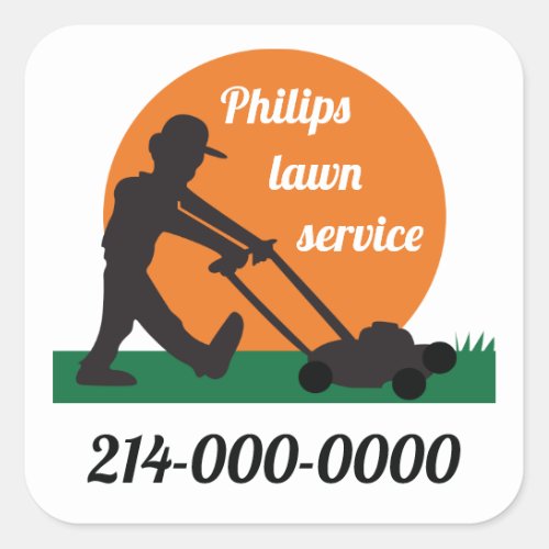 Lawn Service Square Sticker