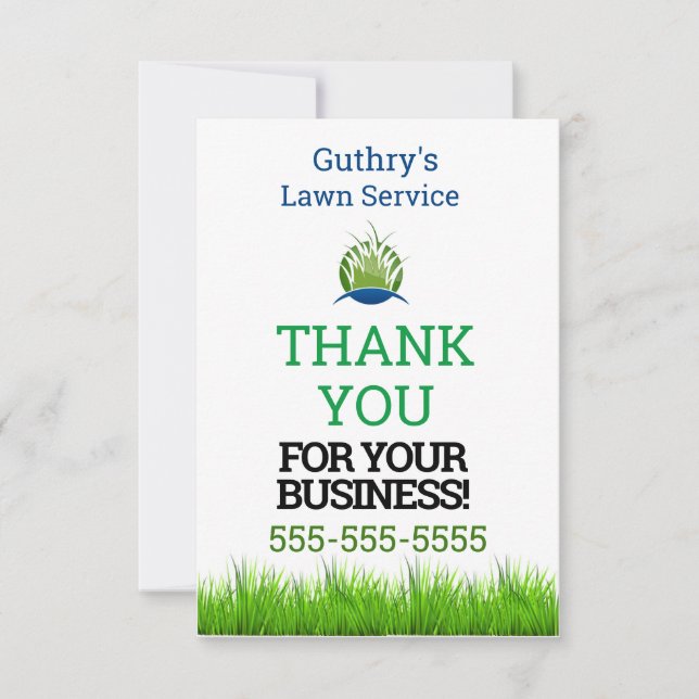 Lawn Service  Thank You Card (Front)