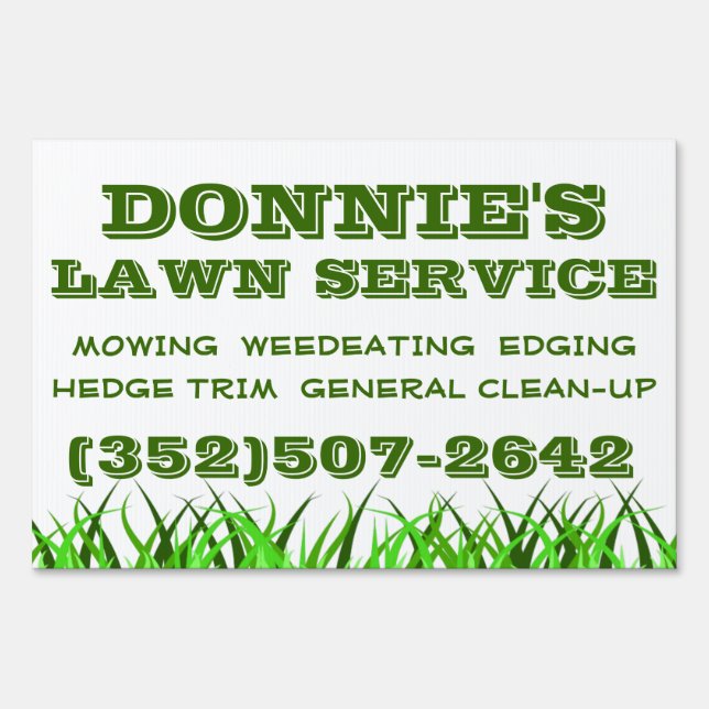 Lawn Service Yard Sign (Front)