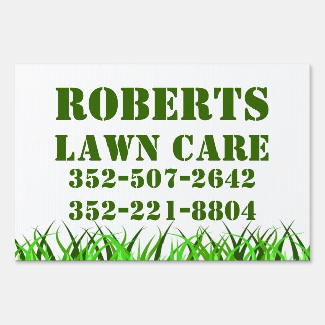 Lawn Service Yard Sign (Front)