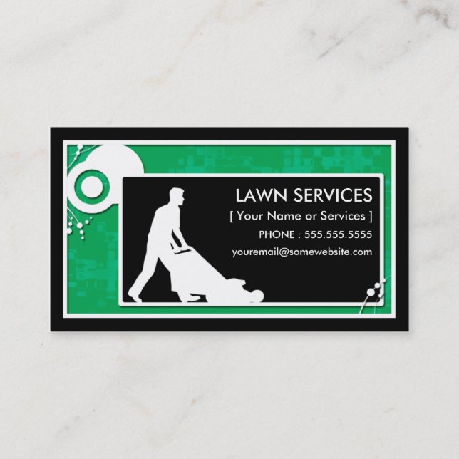 lawn services : block scheme business card (Front)