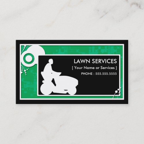 lawn services : block scheme business card