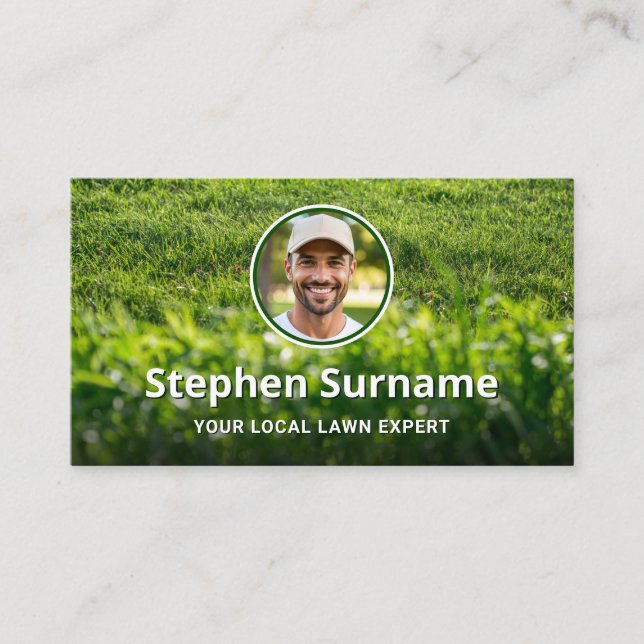 Lawn Services Custom Photo Landscaping Yard Care Business Card (Front)