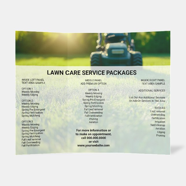 Lawn Services - Mowing, Edging Packages Brochure (Inside Standing)