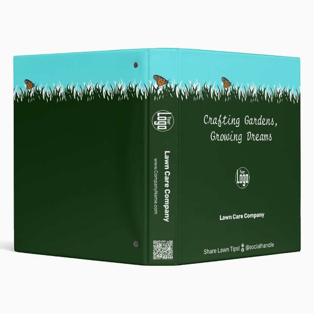 Lawn Silhouette Butterfly Promotional 3 Ring Binder (Background)