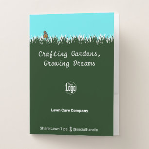 Lawn Silhouette Butterfly Promotional Pocket Folder