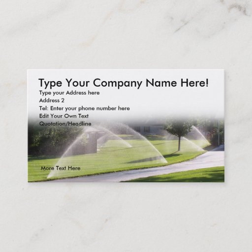 Customizable Lawn Sprinker Business Card