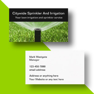 Lawn Sprinkler And Irrigation Business Card