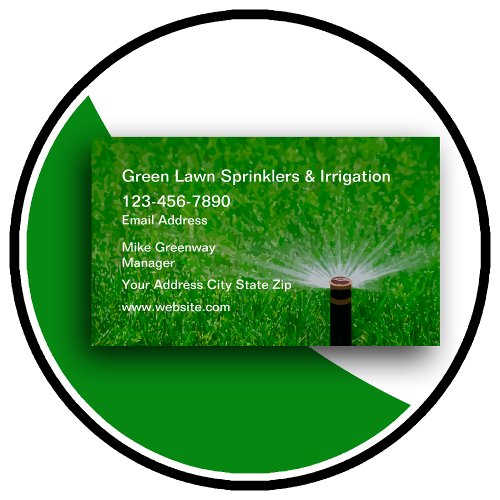 Lawn Sprinkler And Irrigation Services Business Card