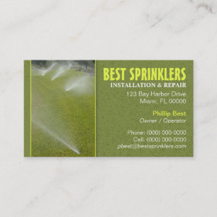 Lawn Sprinkler Business Card