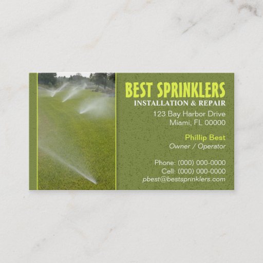 Customizable Lawn Sprinkler Business Card