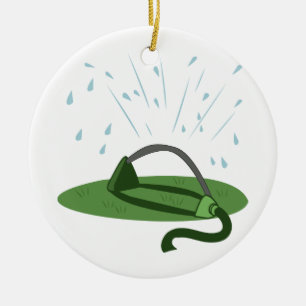 Lawn Sprinkler Ceramic Ornament