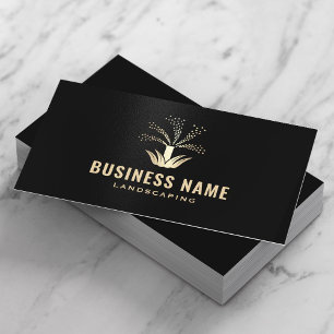 Lawn Sprinkler Irrigation System Gold Landscaping Business Card