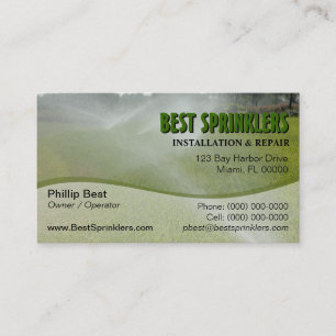 Lawn Sprinkler / Landscaping Business Card